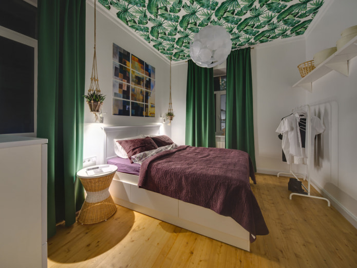 dark green curtains