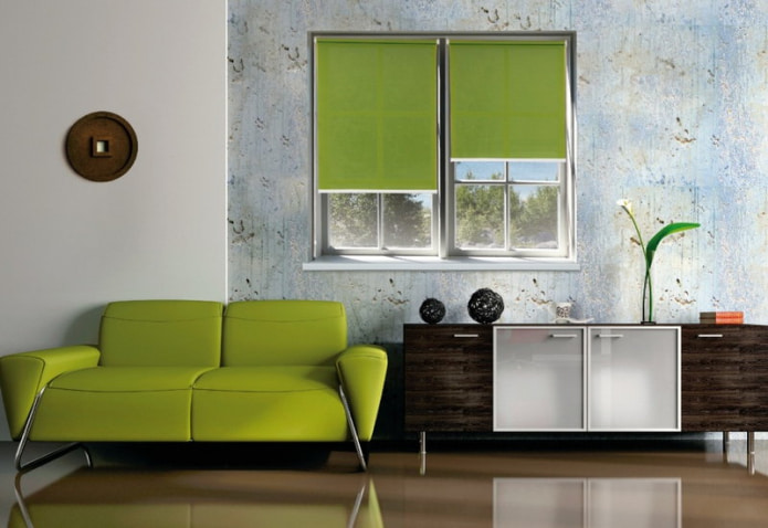 roller blinds in the living room