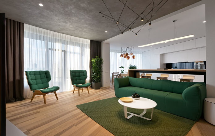green sofa in a modern style