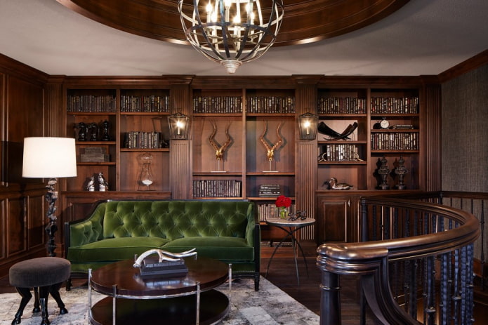 green sofa in a classic style