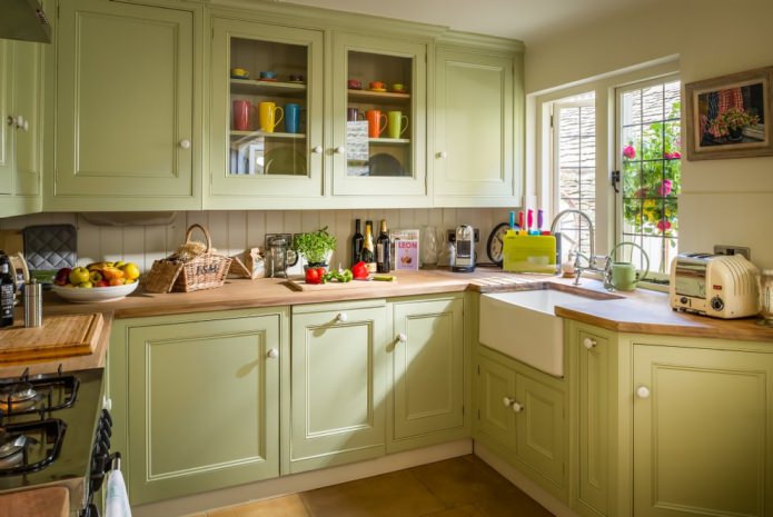 light green kitchen