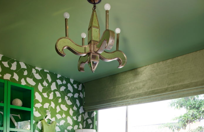 matte green stretch ceiling