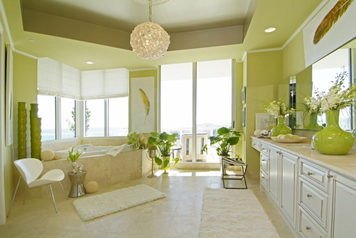 green suspended ceiling structure