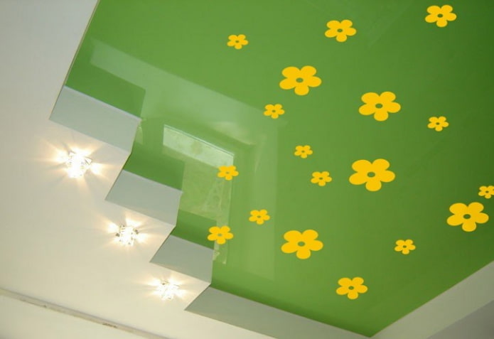 yellow-green ceiling design