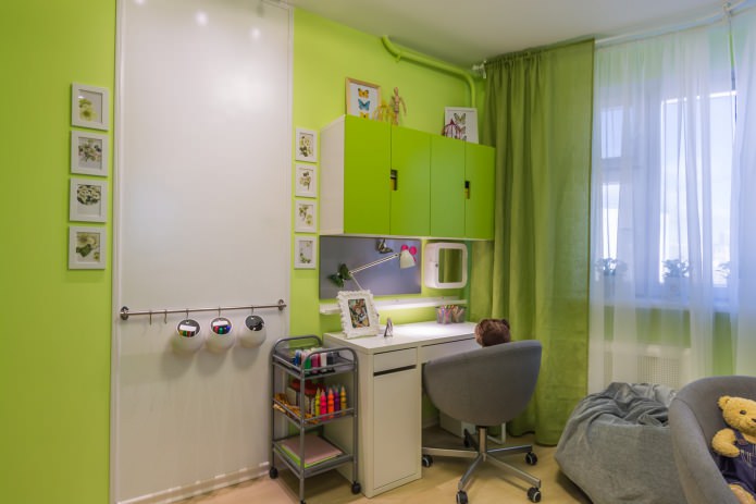 green walls in the nursery