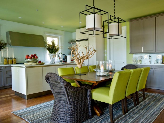 matte green stretch ceiling