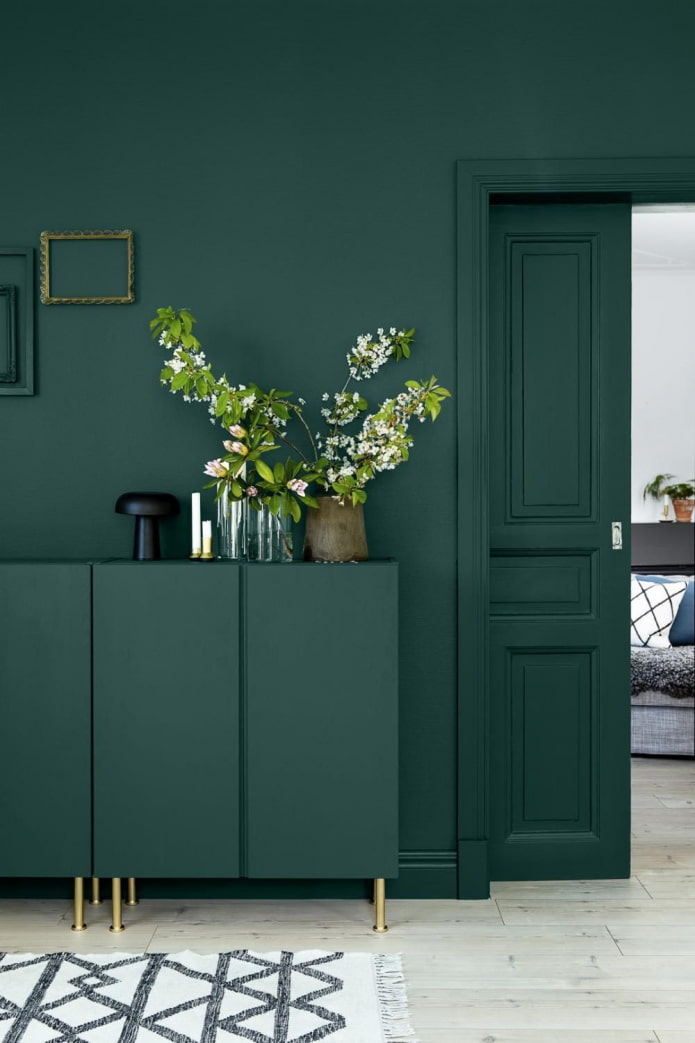 green walls of the house