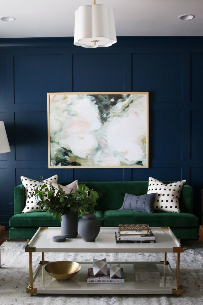 blue-green living room
