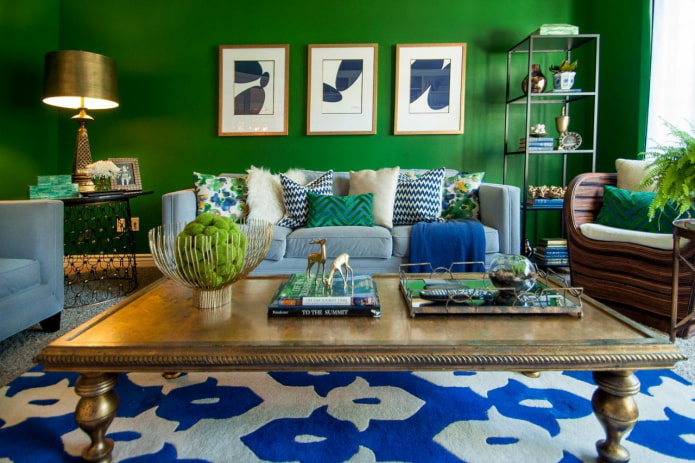 dark green walls
