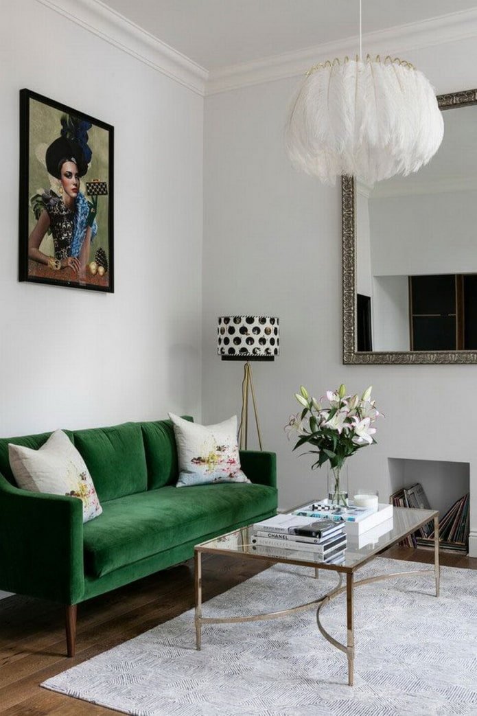 velvet green sofa