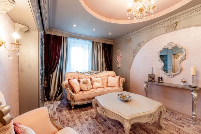 mirror in the hall in the Baroque style