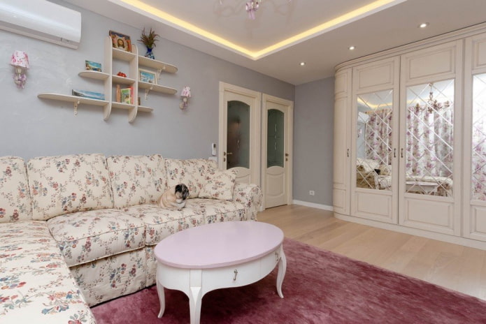 mirror in the hall in the Provence style
