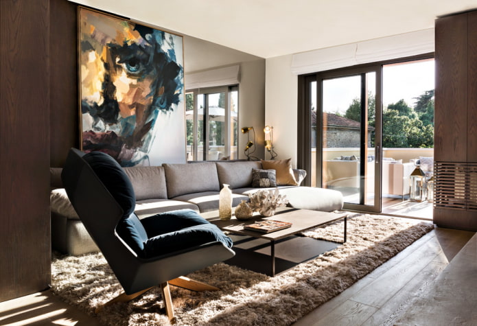mirror in the hall in a modern style