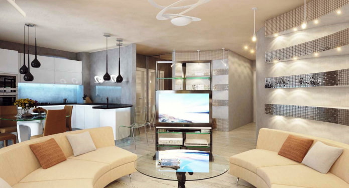 Living room with mosaic elements