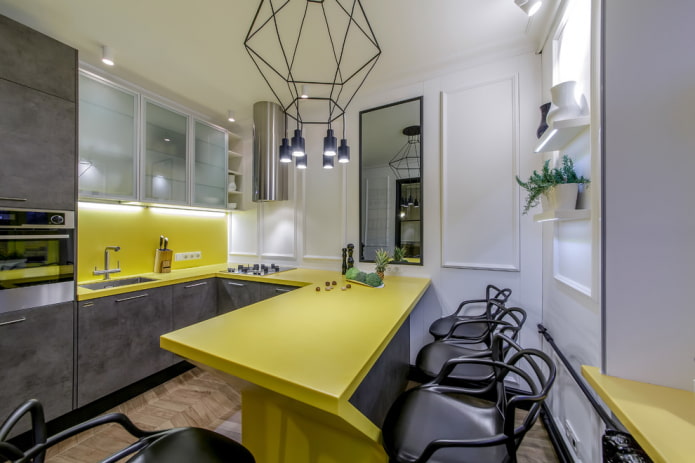 wall mirror in the kitchen interior
