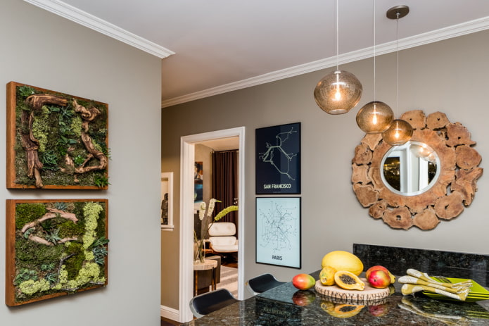 mirror decor in the kitchen interior