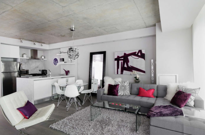 mirror in the interior of the kitchen-living room