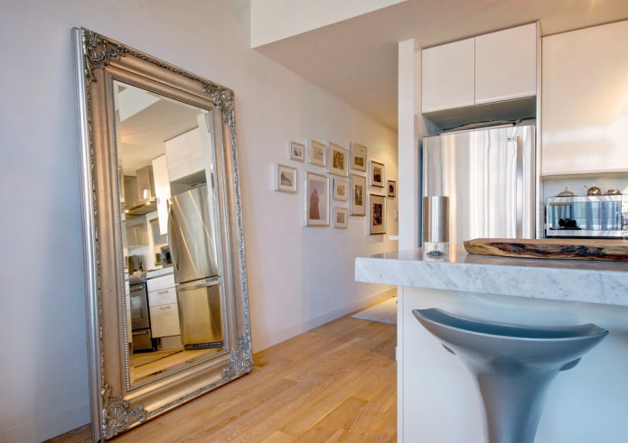floor mirror in the kitchen interior