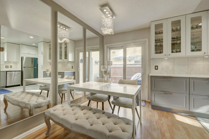 mirror in the kitchen interior