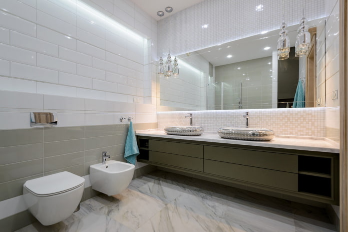 beveled mirror with backlight in the interior
