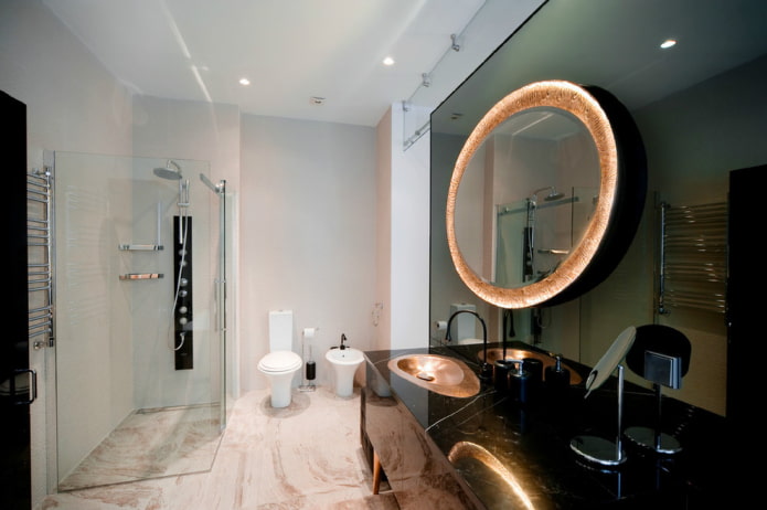 round mirror in the interior