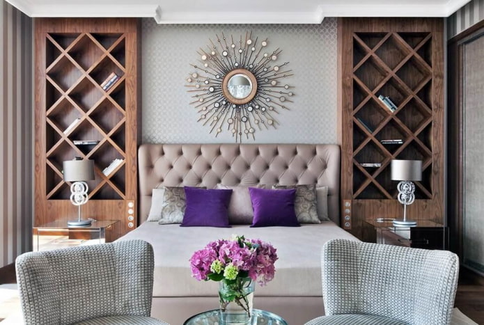 mirror in the bedroom in Art Deco style