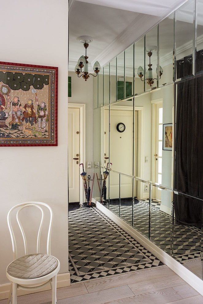 mirror with bevel in the hallway interior