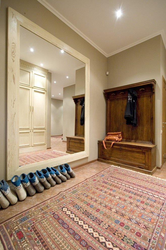 full-length mirror in the hallway interior