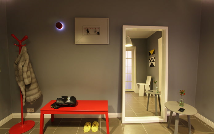 floor mirror in the hallway interior