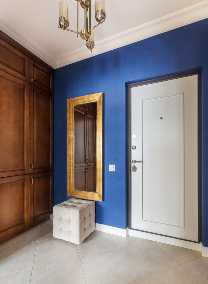 rectangular mirror in the interior of the hallway