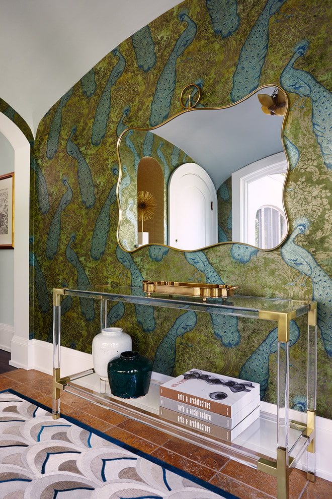 figured mirror in the interior of the hallway