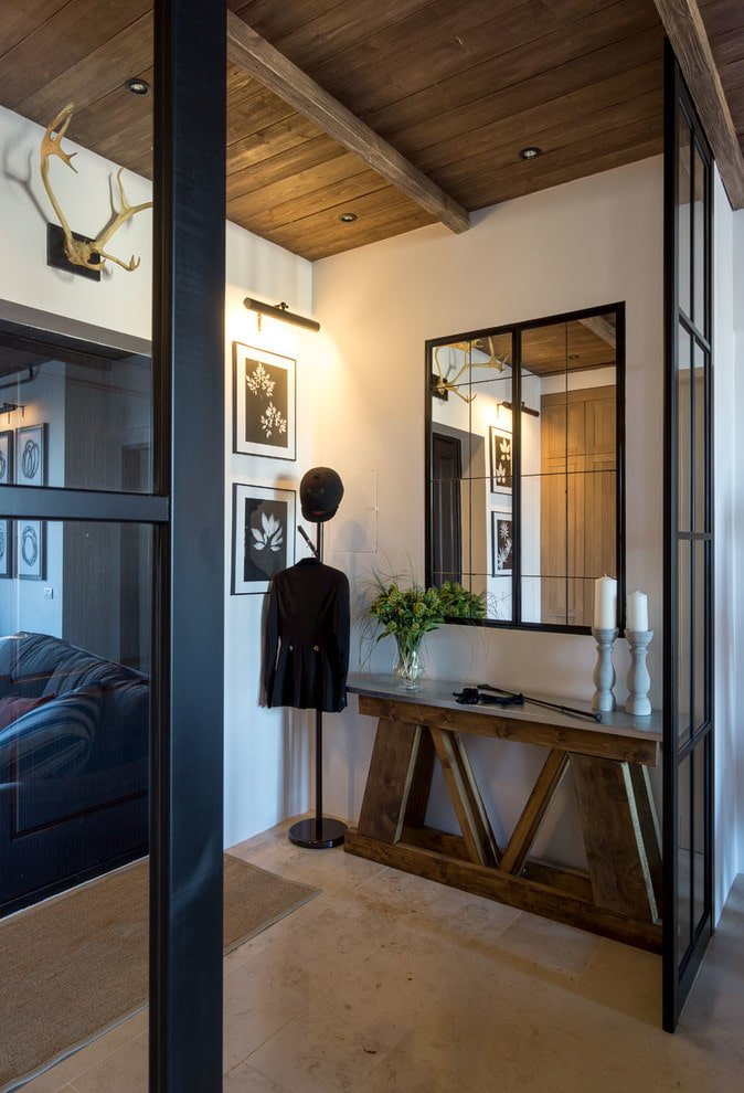 mirror in the interior of the hallway