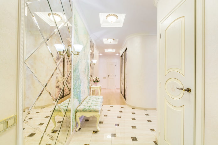 Combination of tiles with laminate