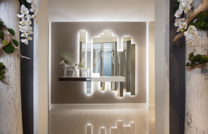 mirror panel in the hallway interior