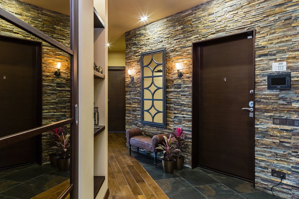 entrance door in the hallway