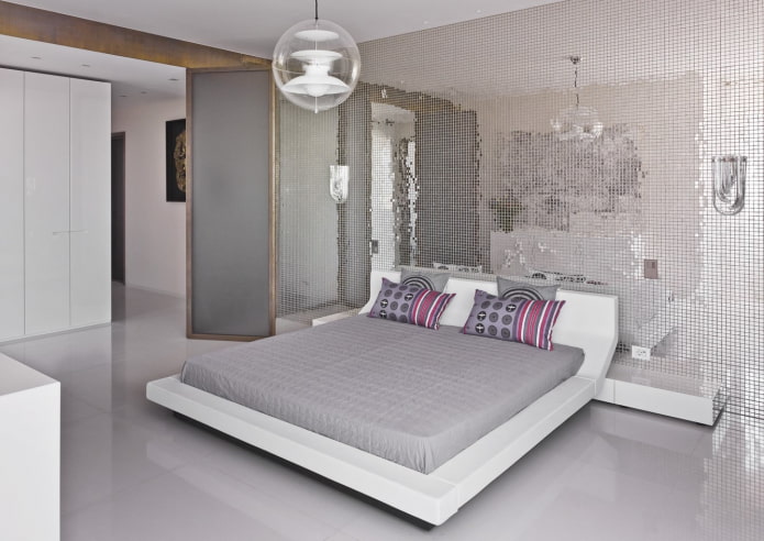 mirror panel in the bedroom interior