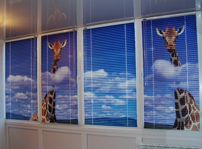 photo blinds on the balcony