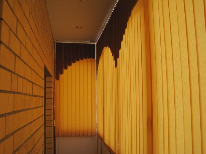 multi-textured blinds on the loggia