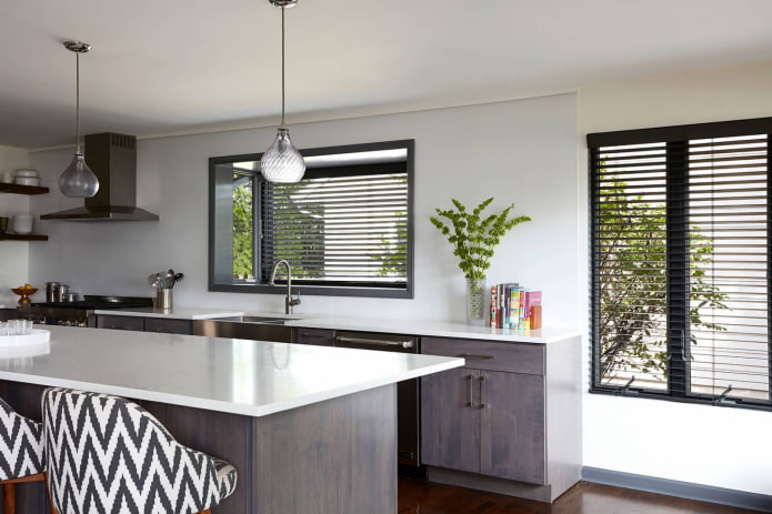Blinds in a window opening