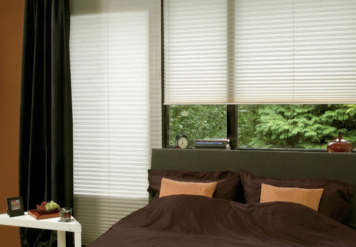 pleated blinds in the bedroom