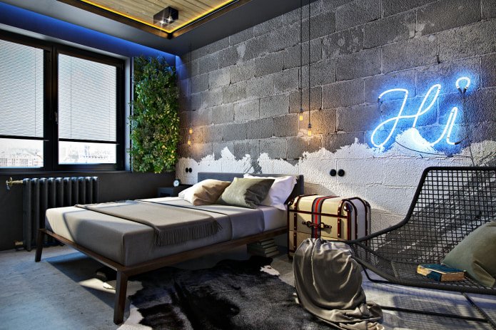 loft-style bedroom