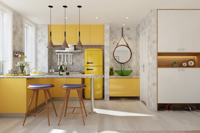 kitchen decoration in yellow tones