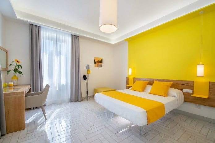 color combination in the bedroom interior