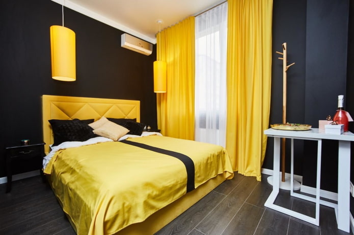 color combination in the bedroom interior