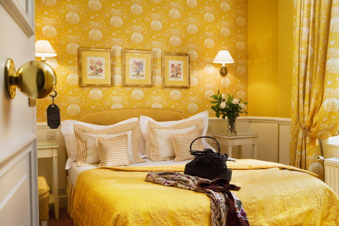 yellow bedroom interior