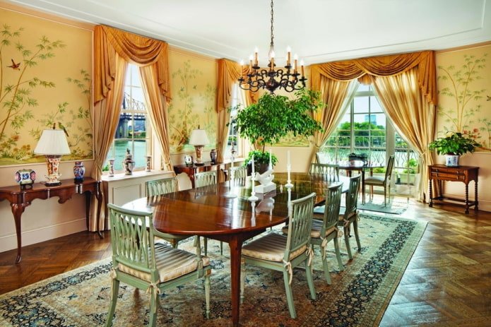 choosing curtains for yellow wallpaper