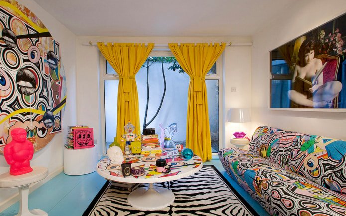 living room in fusion style