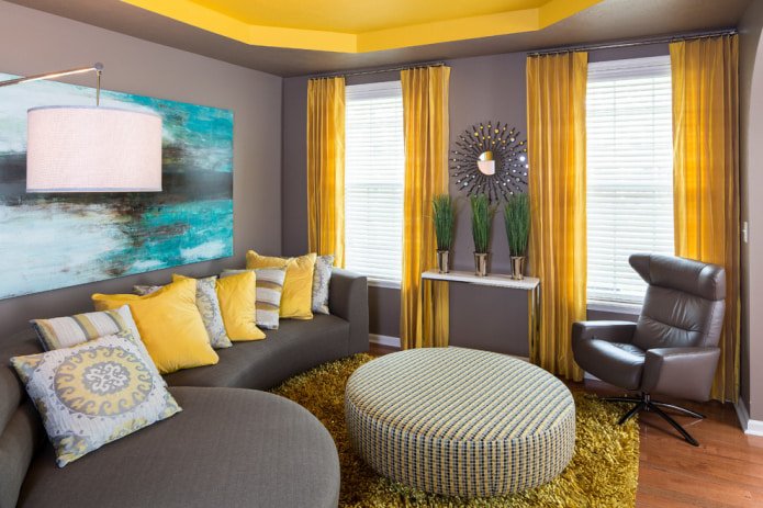 textiles in yellow tones