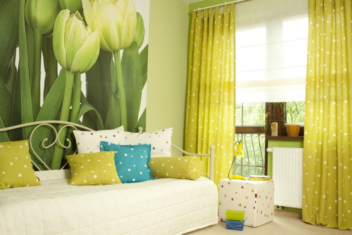 polka-dot curtains