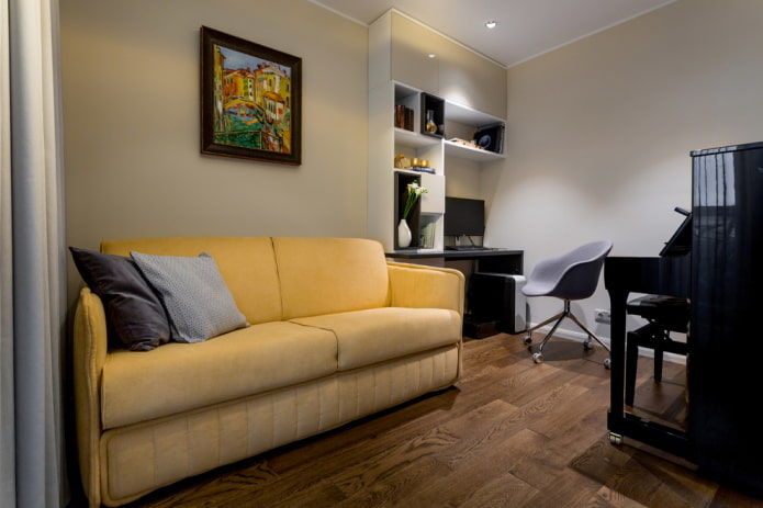 pale yellow sofa in the interior
